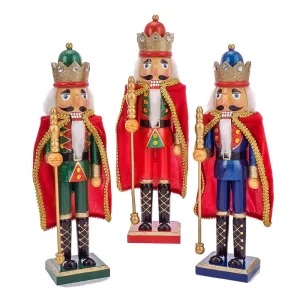 15" Nutcracker with Cape, 3 Assorted