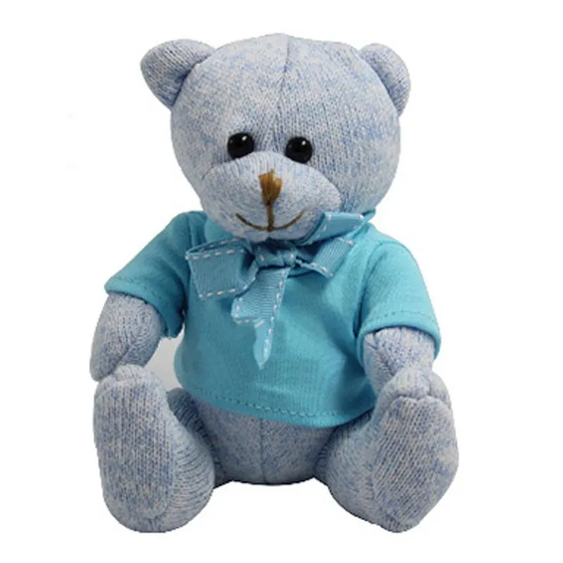 16cm Colourful Knitted Teddy Bear Plush Toy