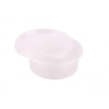 250ml Disposable Sauce Tubs Clear Polyprop with Lid 10pack