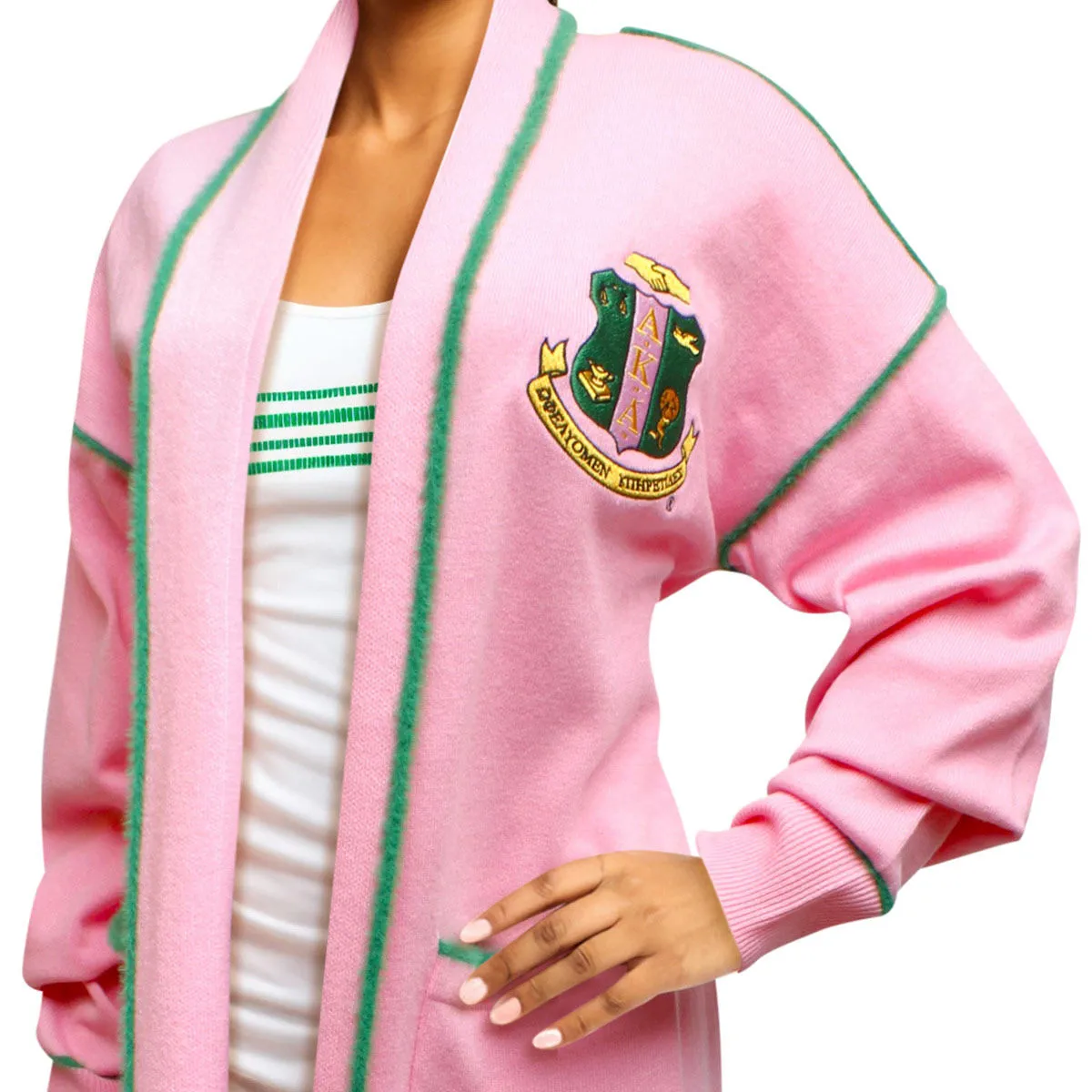 AKA Sorority 4XL Long Duster Cardigan Plus Size