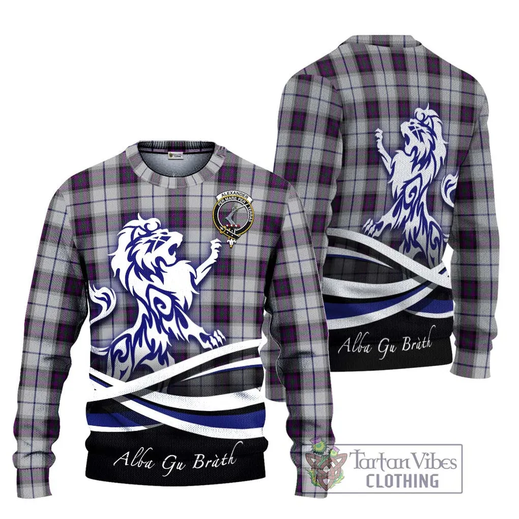 Alexander of Menstry Dress Tartan Ugly Sweater with Alba Gu Brath Regal Lion Emblem