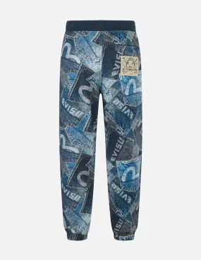 Allover Logo and Seagull Pocket Digital Print Loose Fit Sweatpants