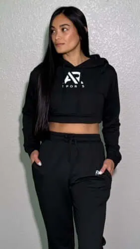 AR Sportswear women's 2Pcs Hoodie Crop with Pants