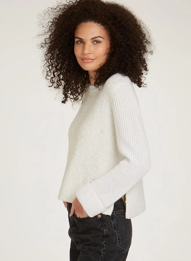 Autumn Cashmere - Cuffed Crew w/side slits in Sparkle