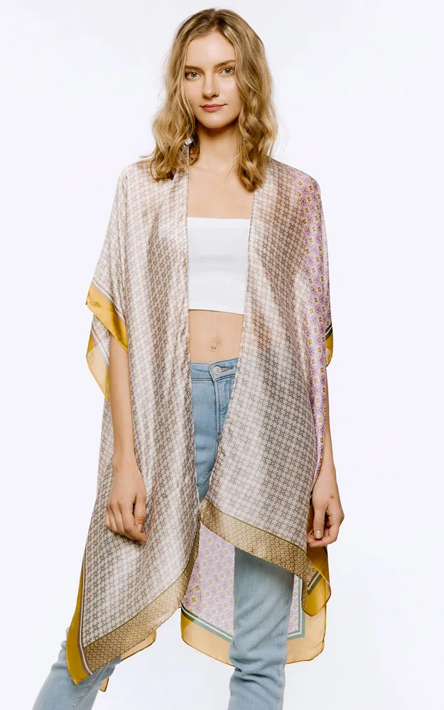 BAAP8073 Multi Pattern Cover Up Kimono