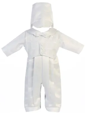 Baby Boys White Tie Romper Hat Andrew Christening Outfit 0-18M