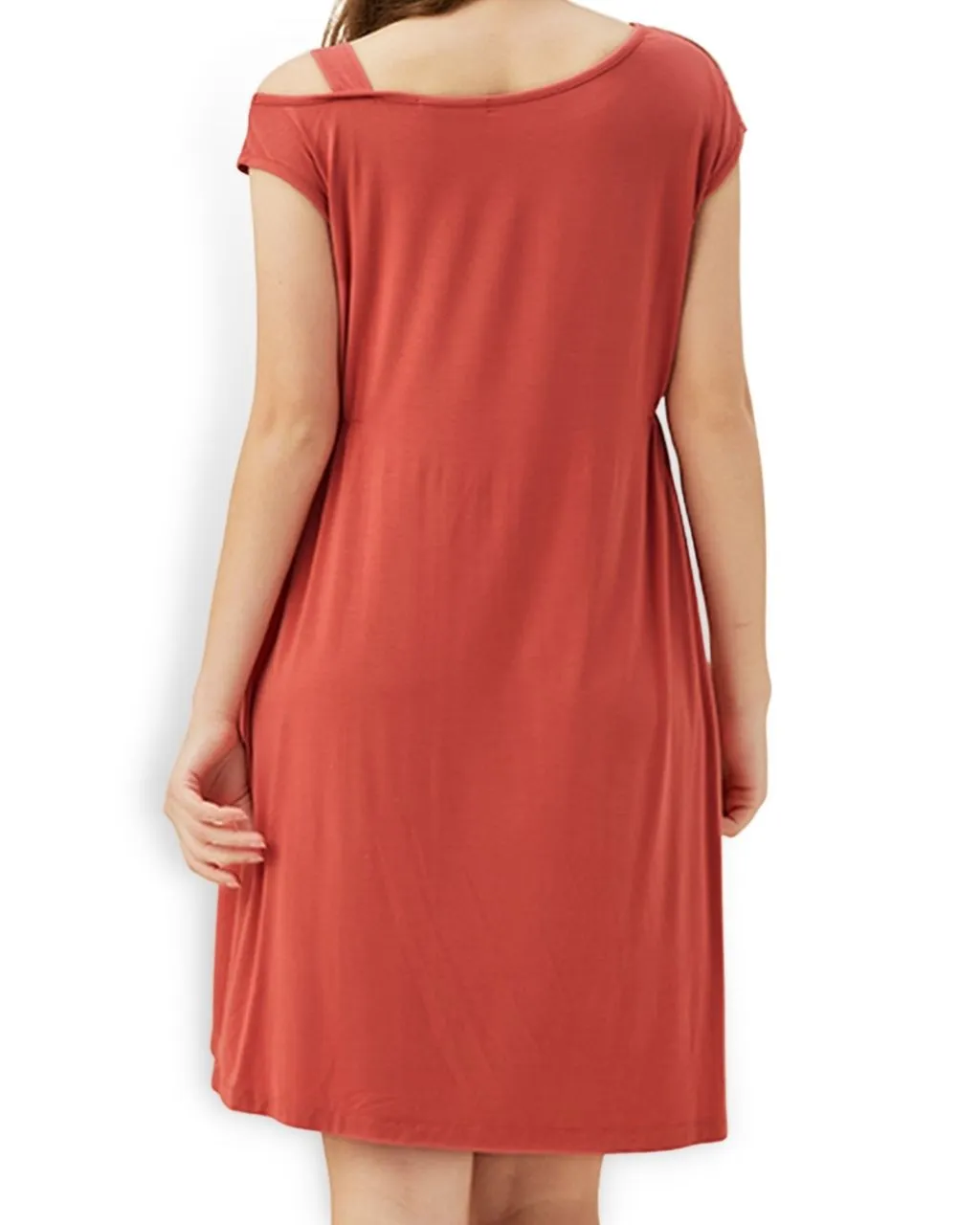 Bamboo Women Loungewear - Slip Dress in Coral Red