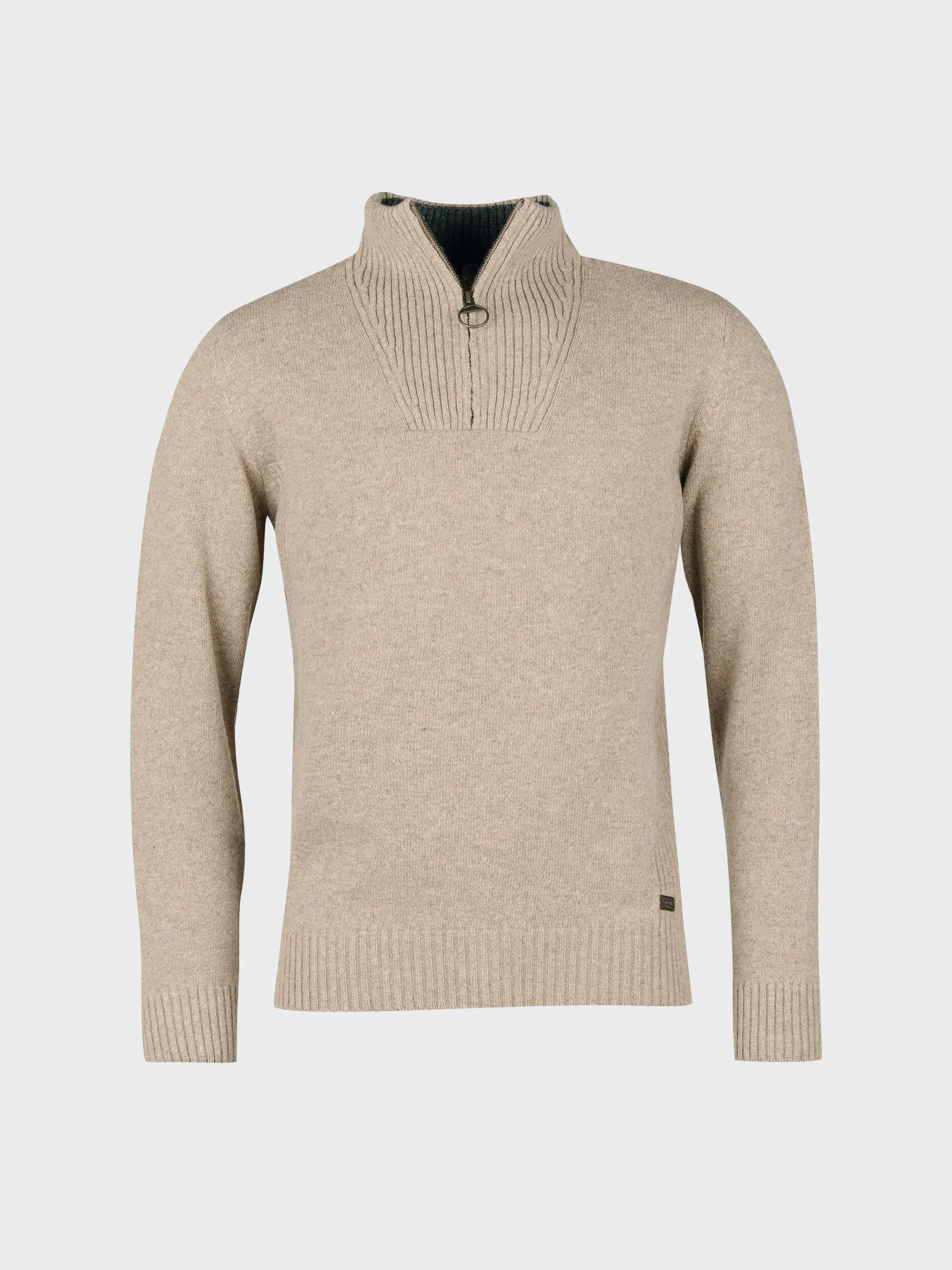 Barbour Sweater Nelson Essential Half Zip Jumper Stone