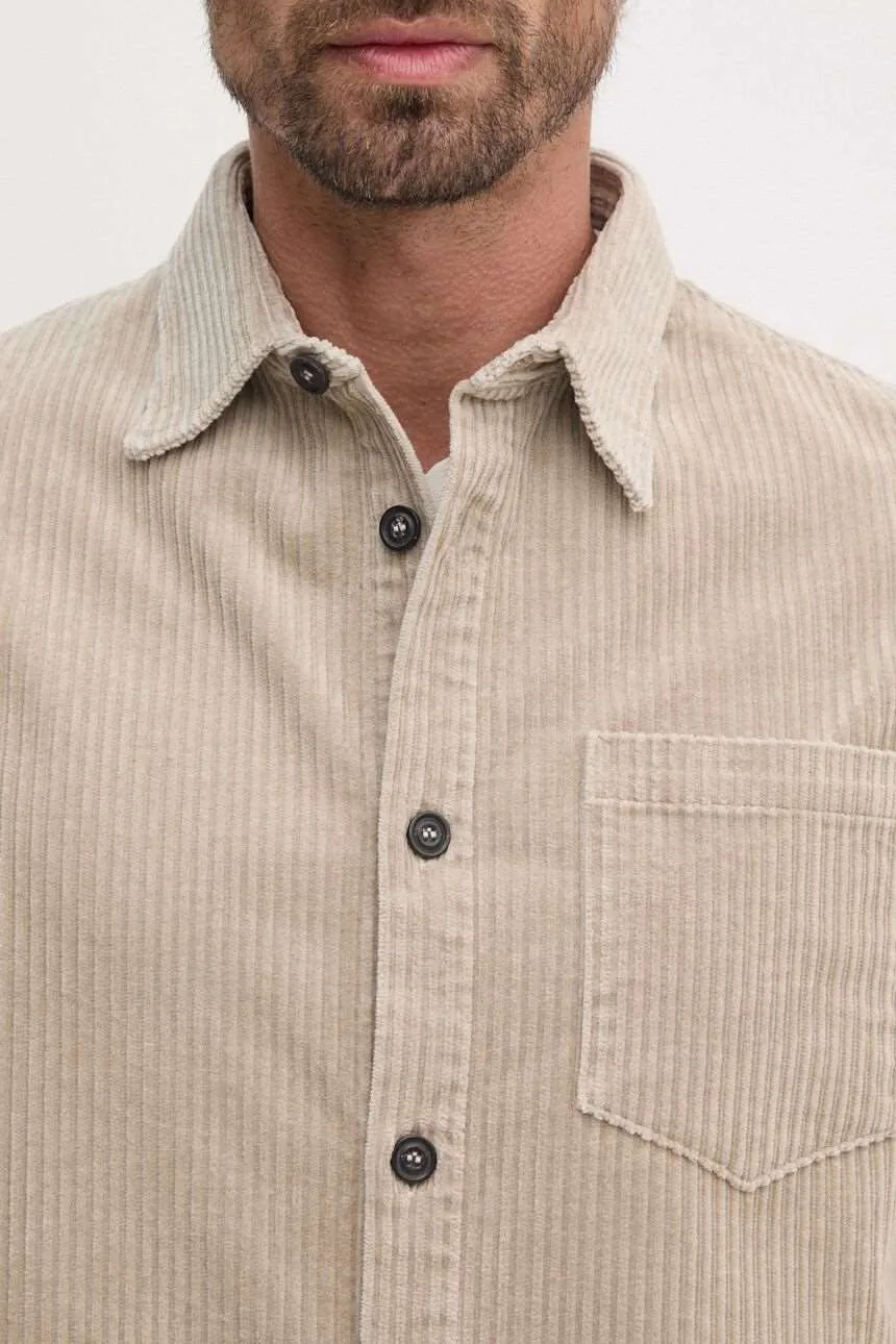 Beige Cotton-Stretch Corduroy Overshirt w/ Moon Badge - Paul & Shark