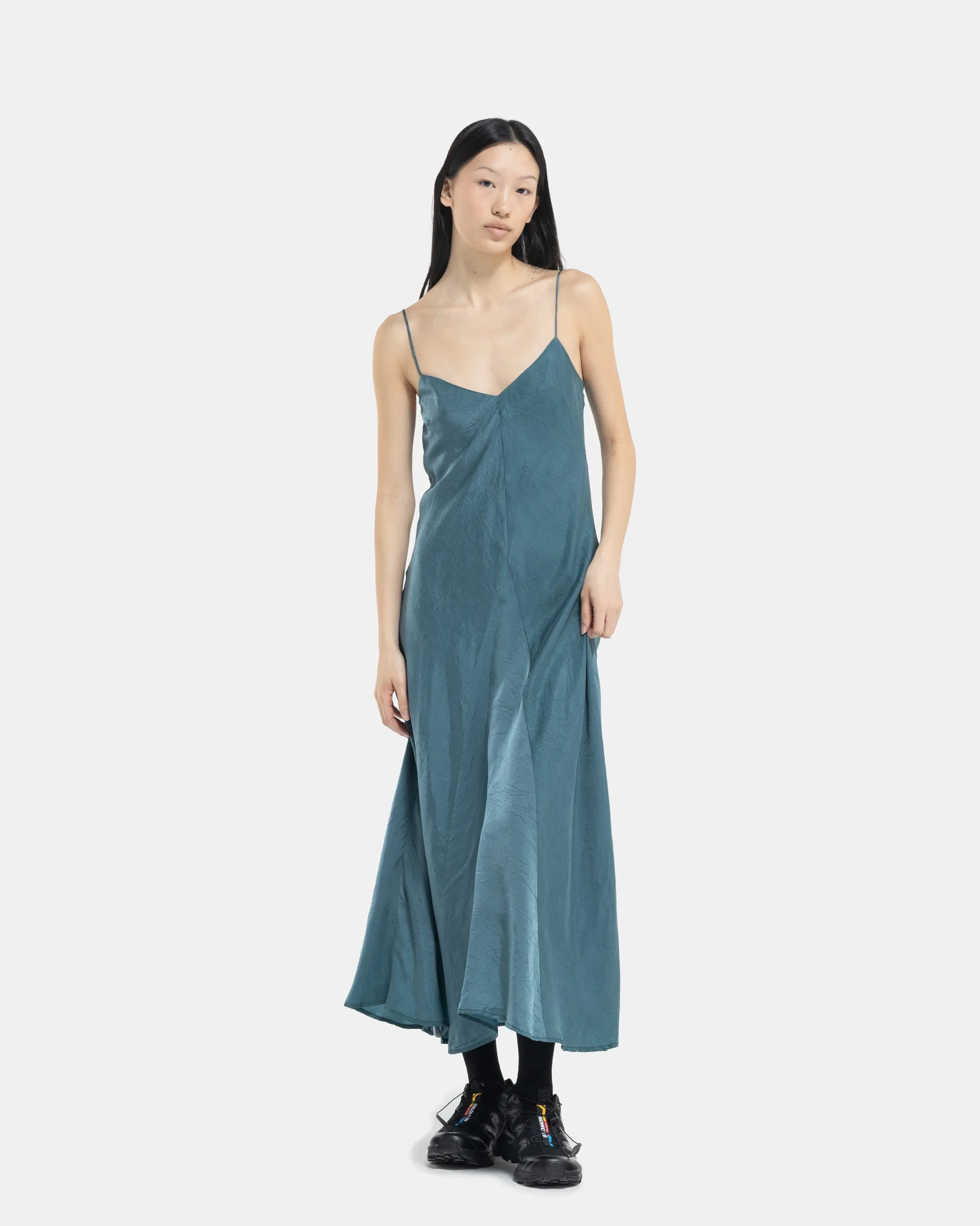 Bias Slip Dress in Blue