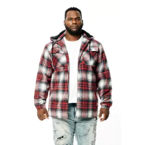 Big and Tall Flannel Shacket - Red