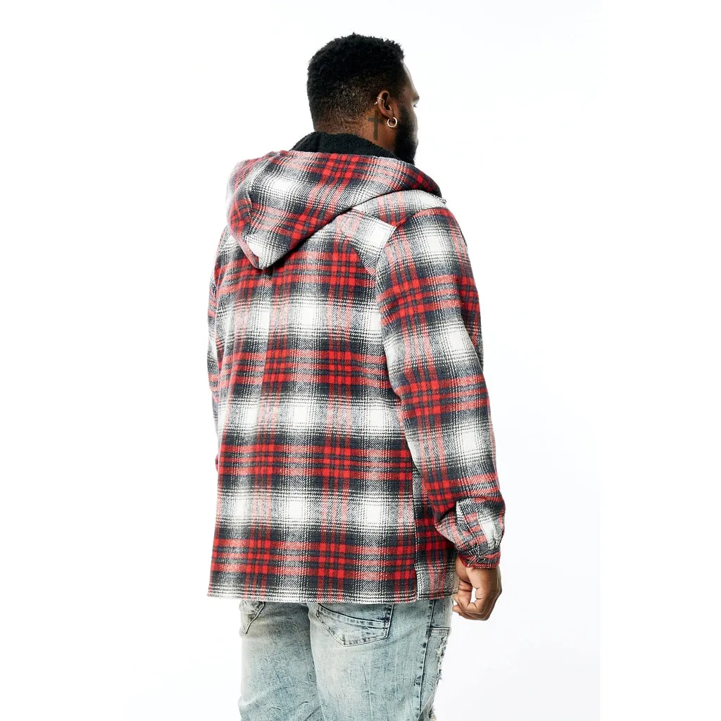 Big and Tall Flannel Shacket - Red