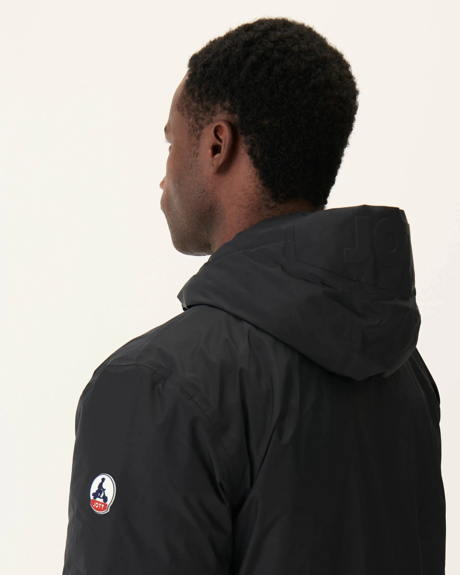 Black Amsterdam long reversible hooded puffer jacket