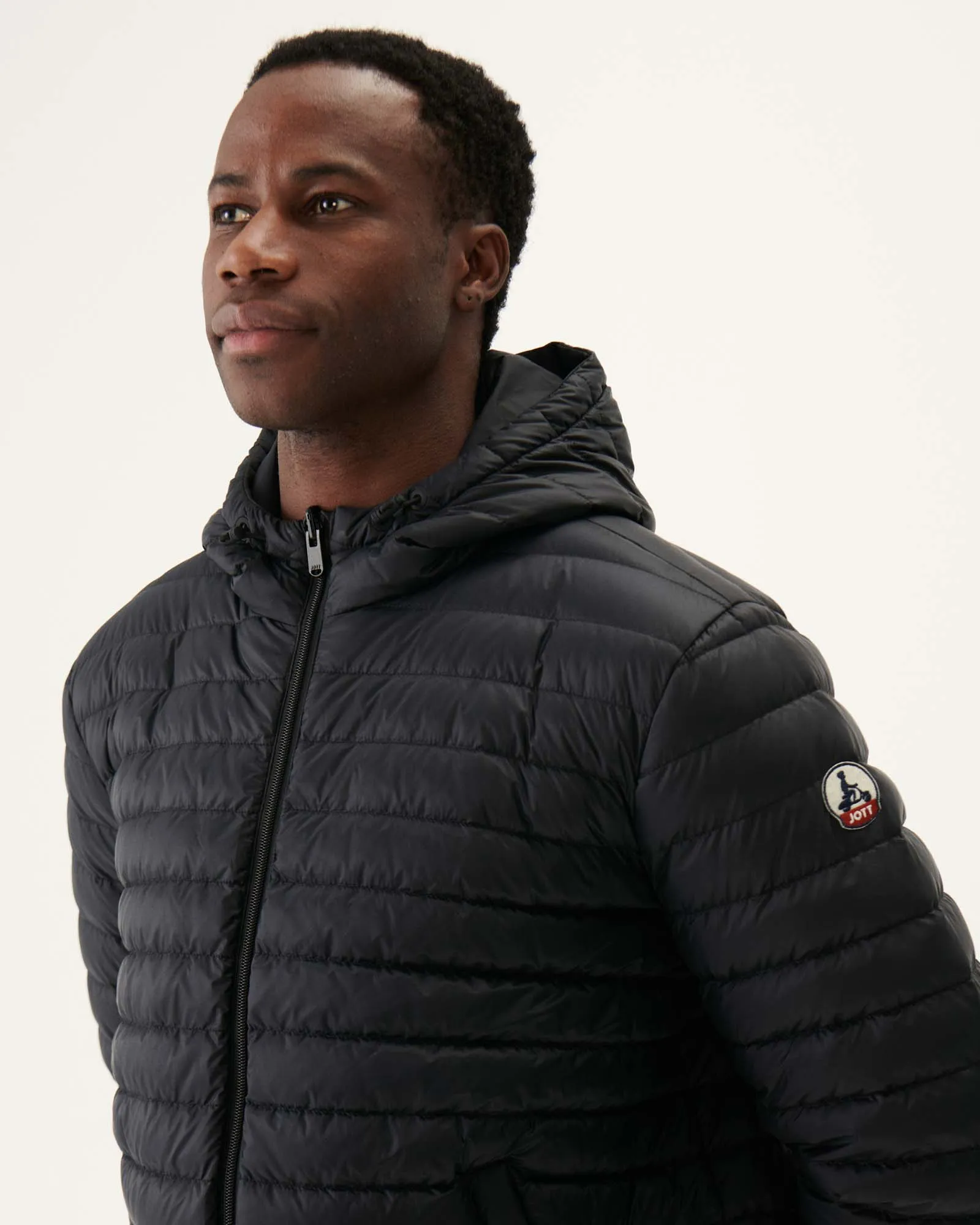 Black Amsterdam long reversible hooded puffer jacket