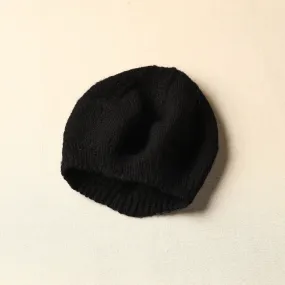 Black - Kumaun Hand Knitted Woolen Beret Cap 53