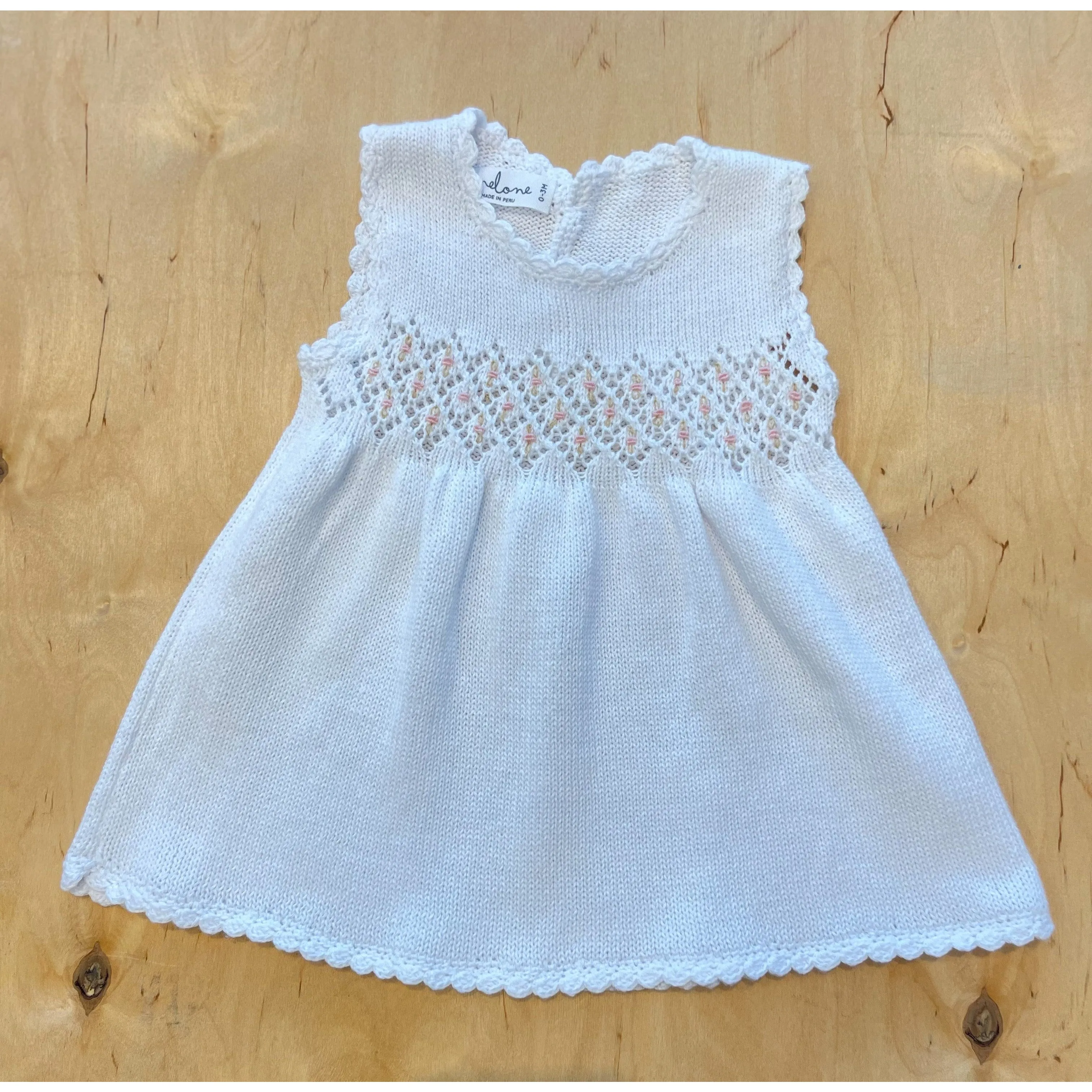 Bloomy Knitted  Dress & Bloomers Set - White