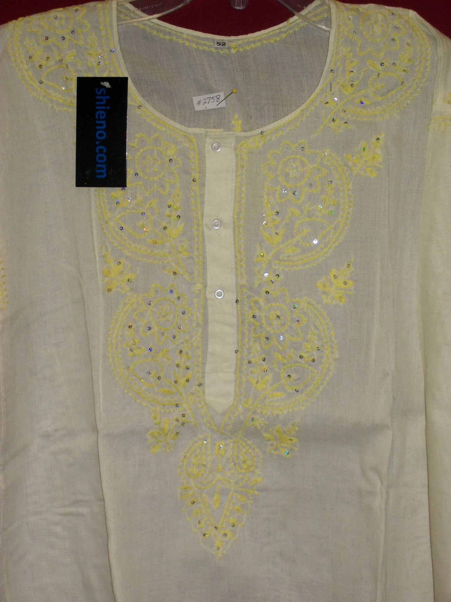 Blouse 2758 Lemon Cotton Kurti Tunic Indian Clothing Shieno Sarees