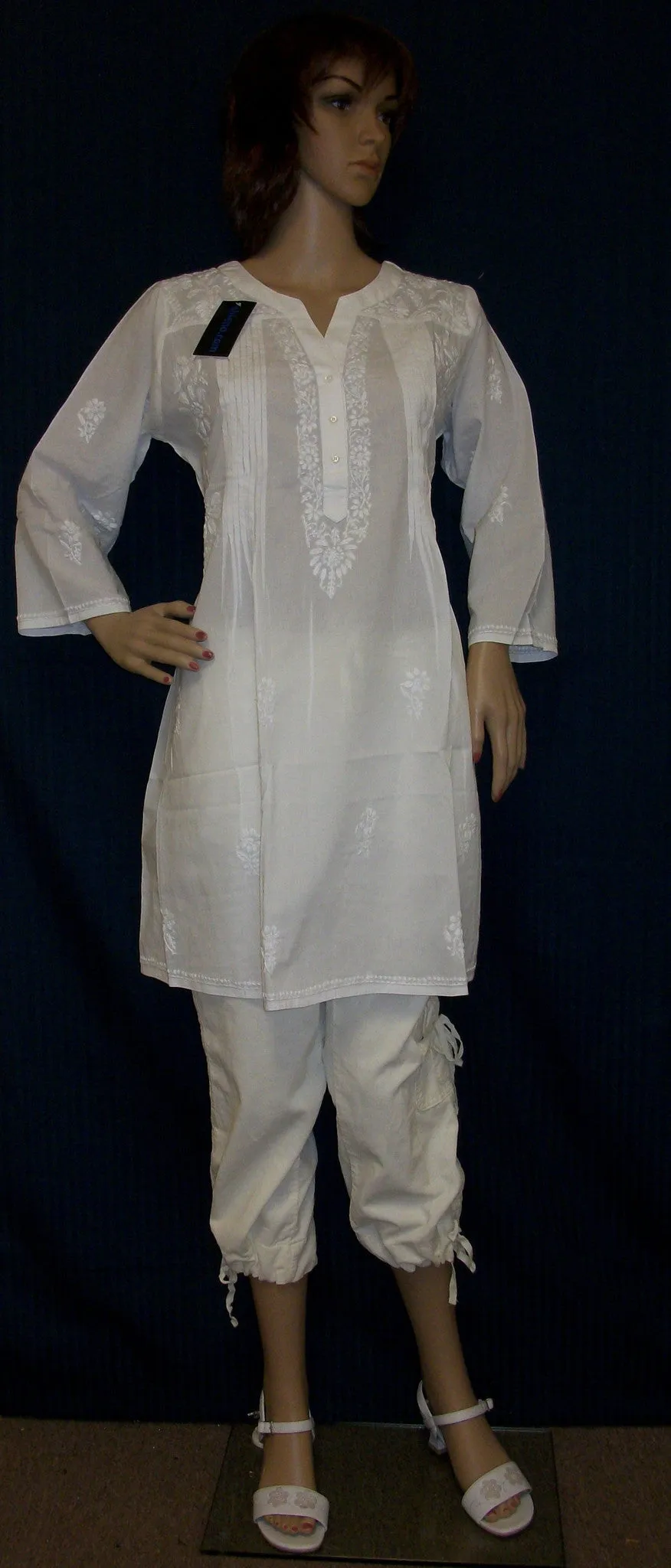 Blouse 2784 Kurti Tunic White Indian Clothing Shieno Sarees