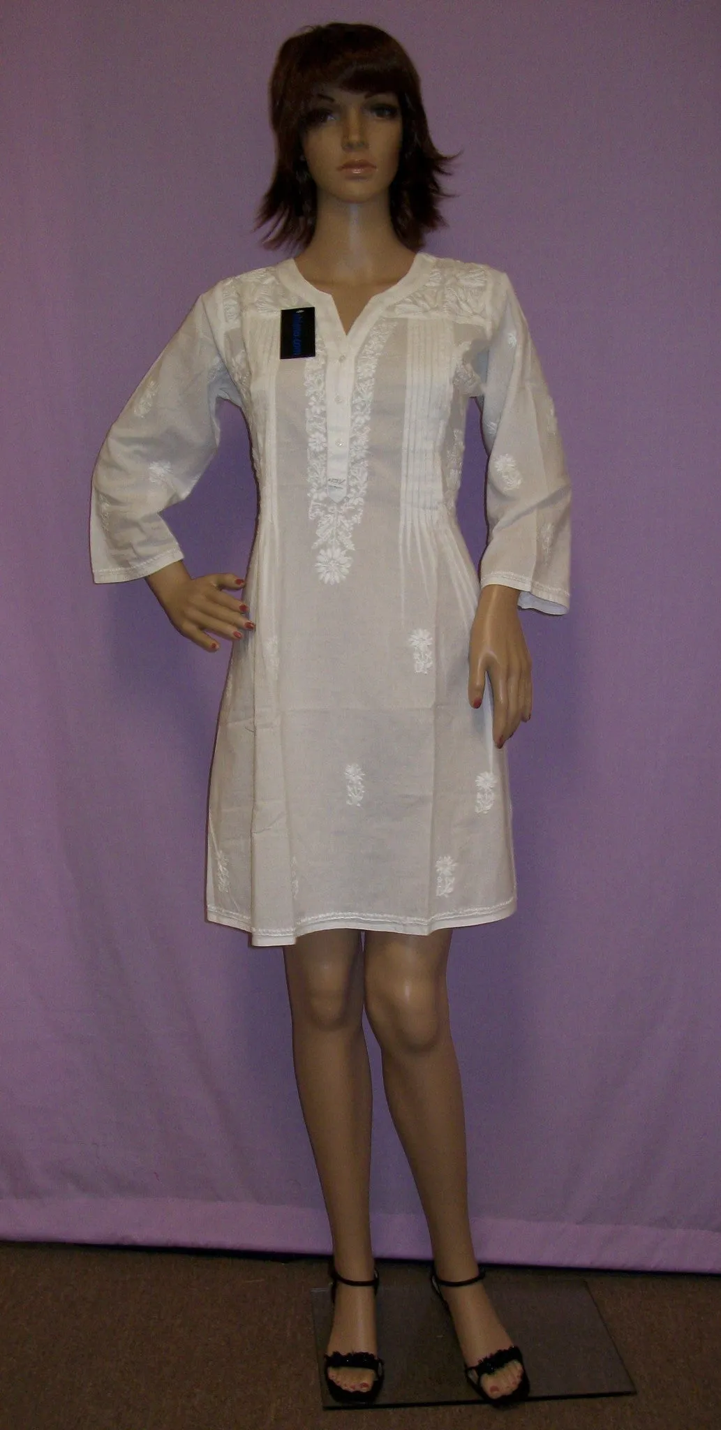 Blouse 2784 Kurti Tunic White Indian Clothing Shieno Sarees