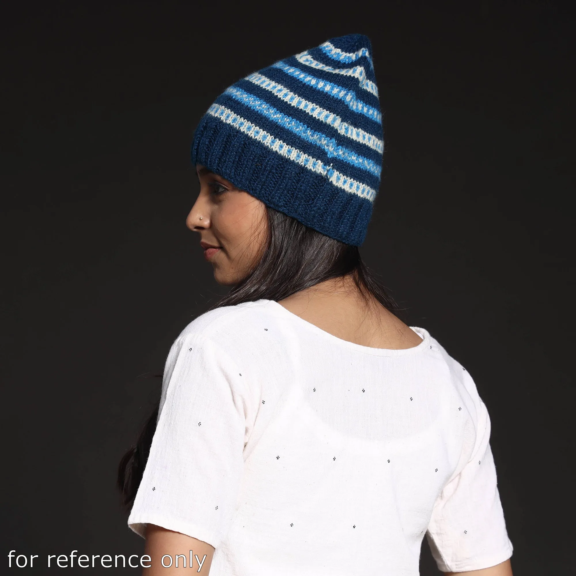 Blue - Kumaun Hand Knitted Woolen Cap