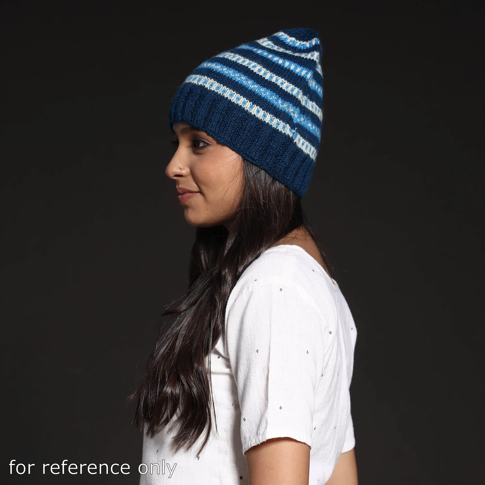 Blue - Kumaun Hand Knitted Woolen Cap