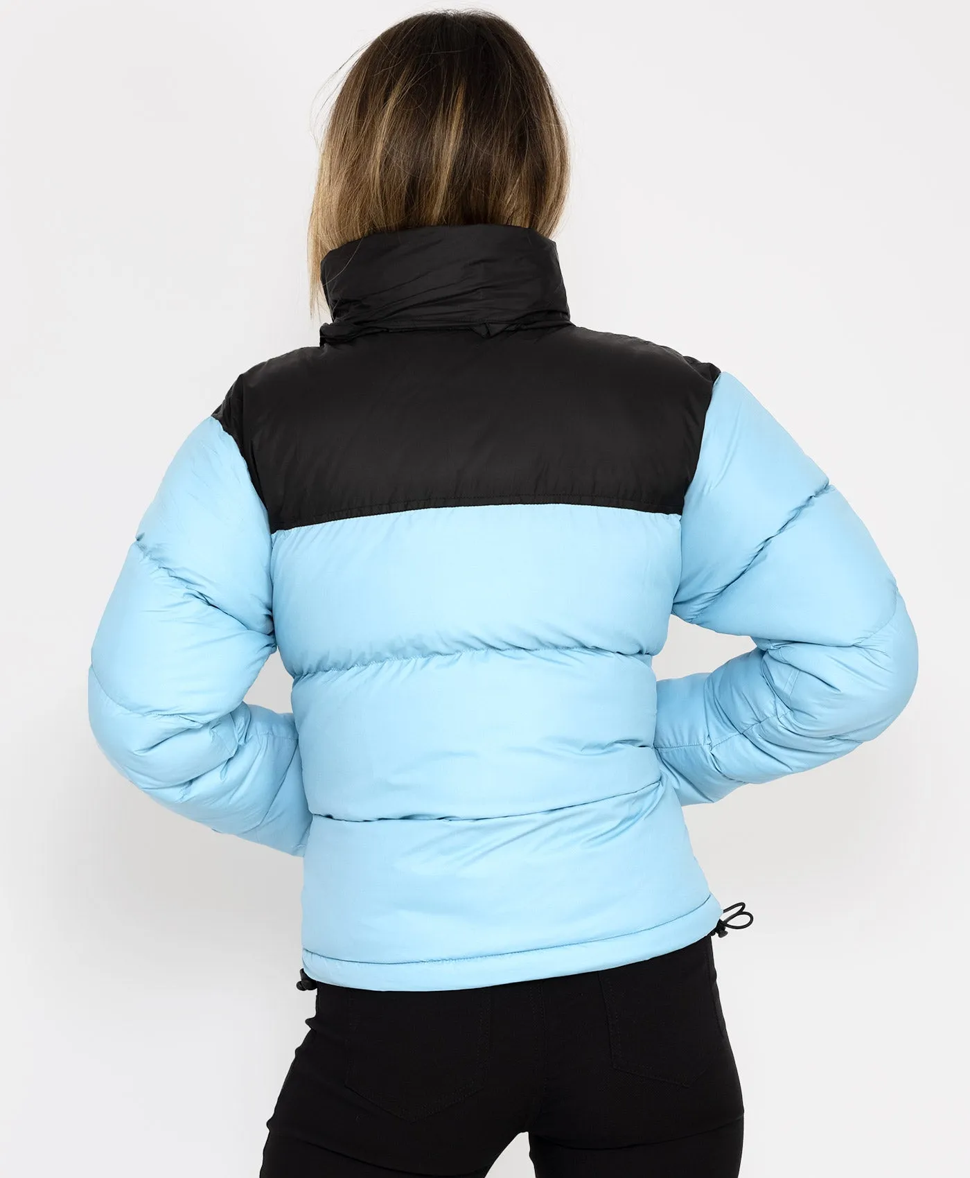 Blue Two Tone Padded Quilted Puffer Jacket