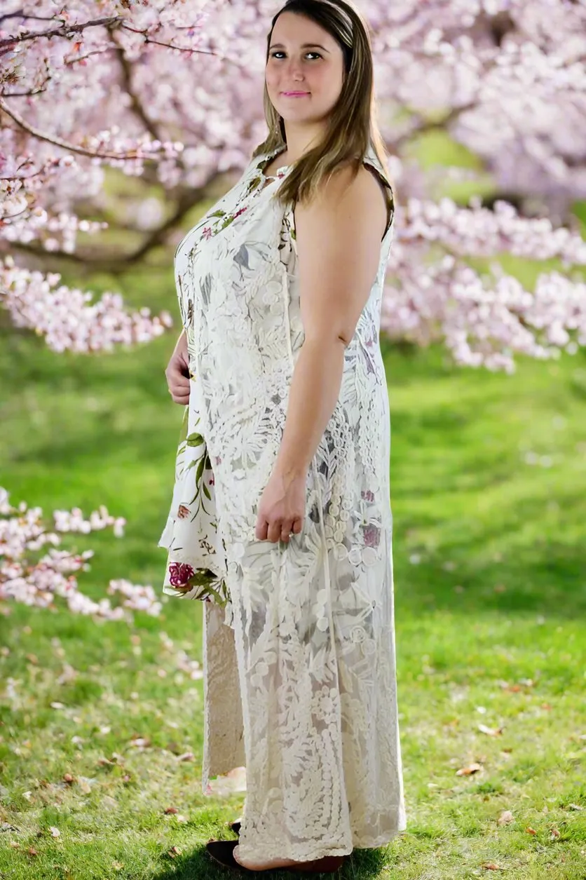 Boho Shabby Chic Vest Cardigan Duster - Natural