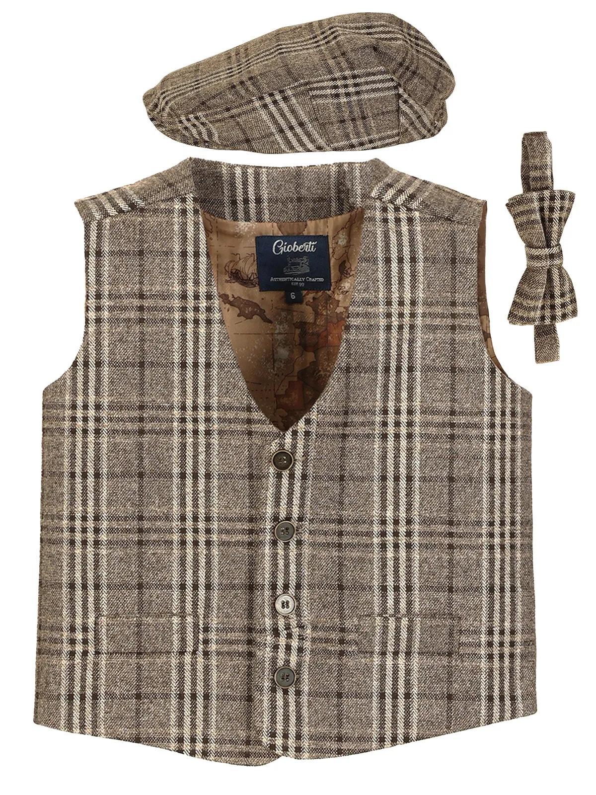 Boy's (8-16) 3pc Tweed Vest Set