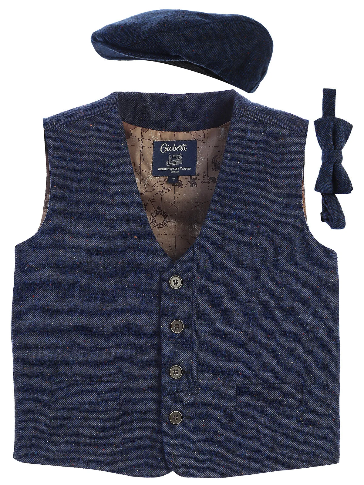 Boy's (8-16) 3pc Tweed Vest Set