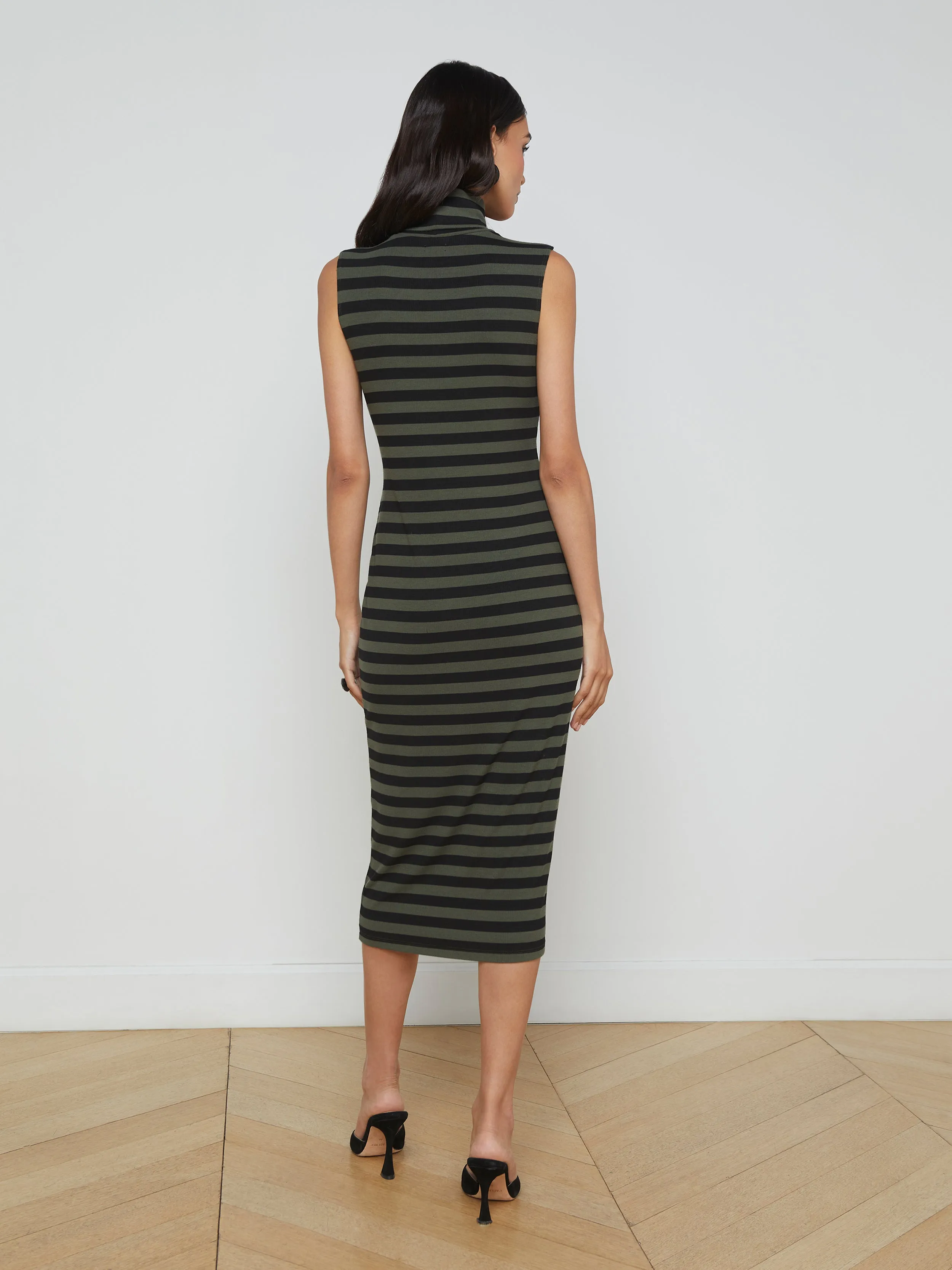 Brita Striped Turtleneck Dress