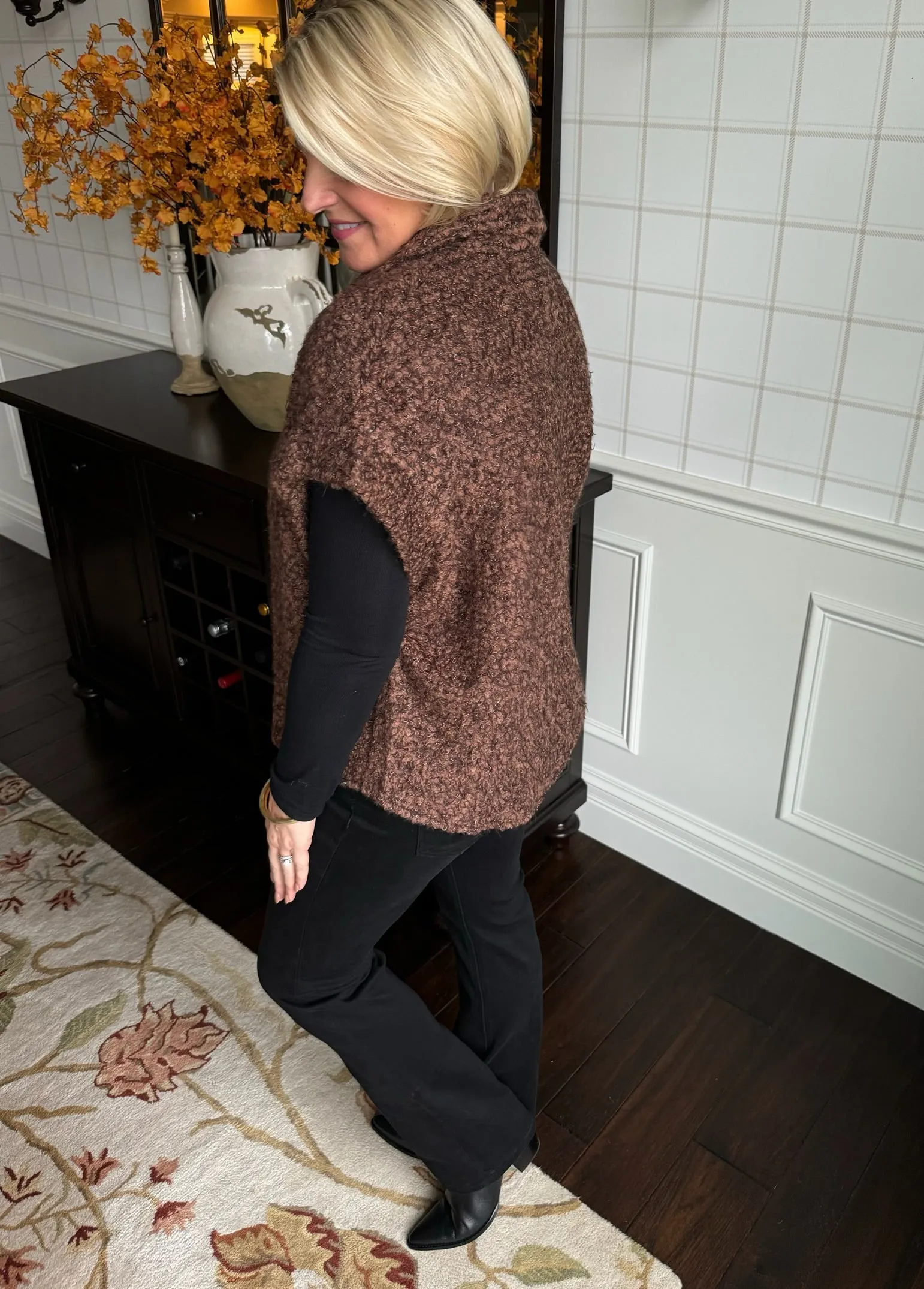 Brown Boucle Vest