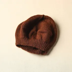 Brown - Kumaun Hand Knitted Woolen Beret Cap 61