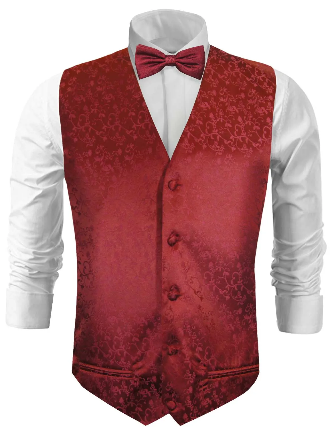 Burgundy Vines Tuxedo Vest Set