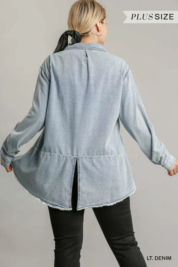 Button Down Light Denim Shacket