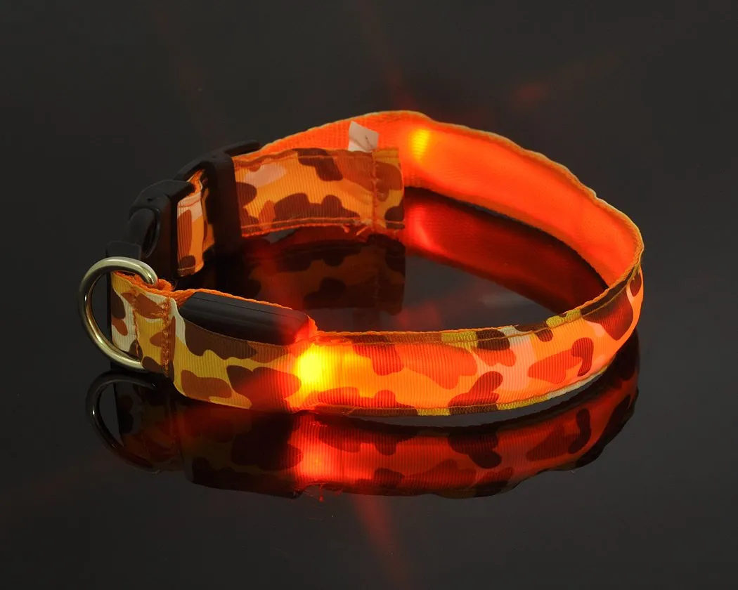 Camouflage Series Dog Collar with LED Light