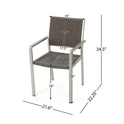 Cape Coral 2pk Wicker Dining Chairs - Gray - Christopher Knight Home