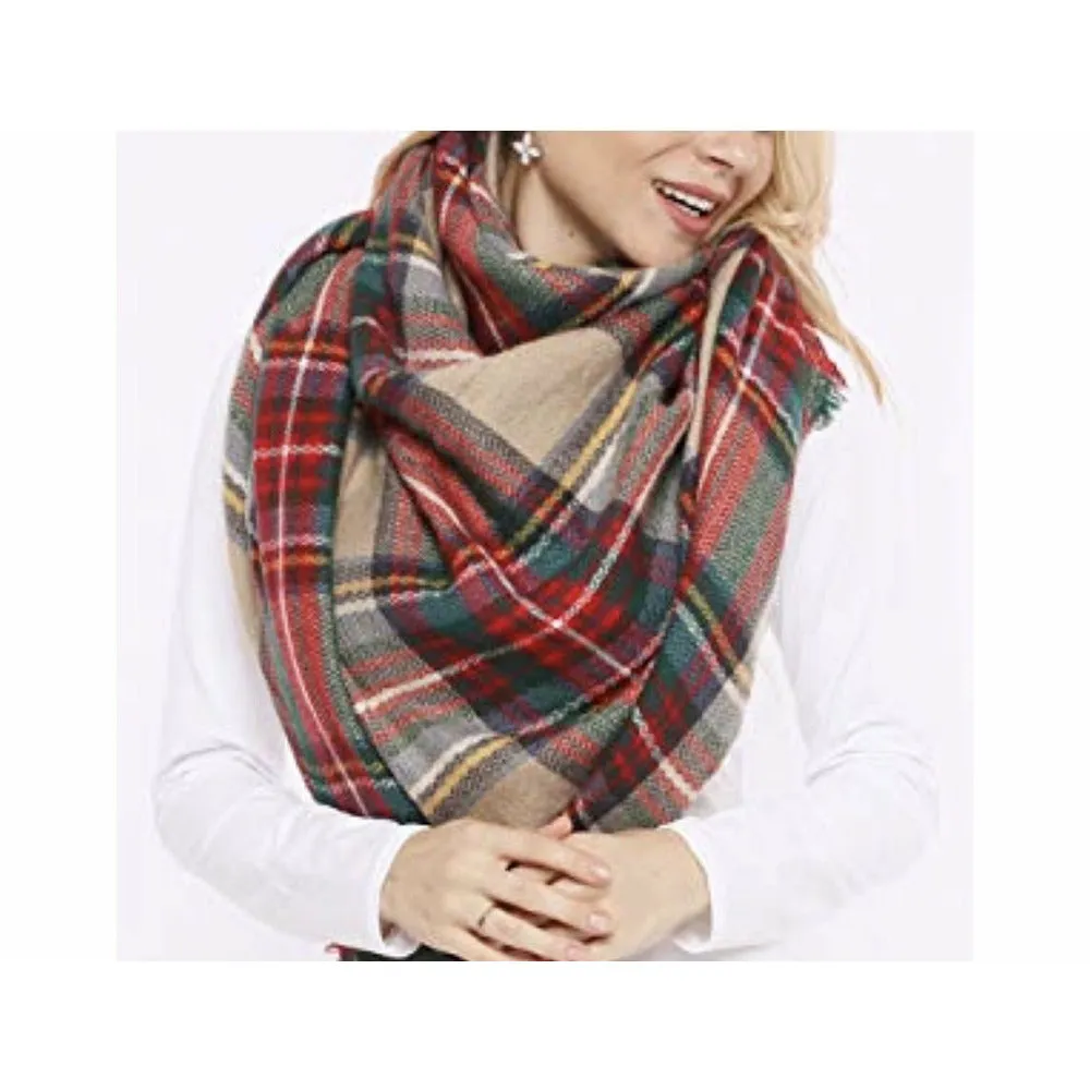 Caroline Plaid Shawl-Scarf