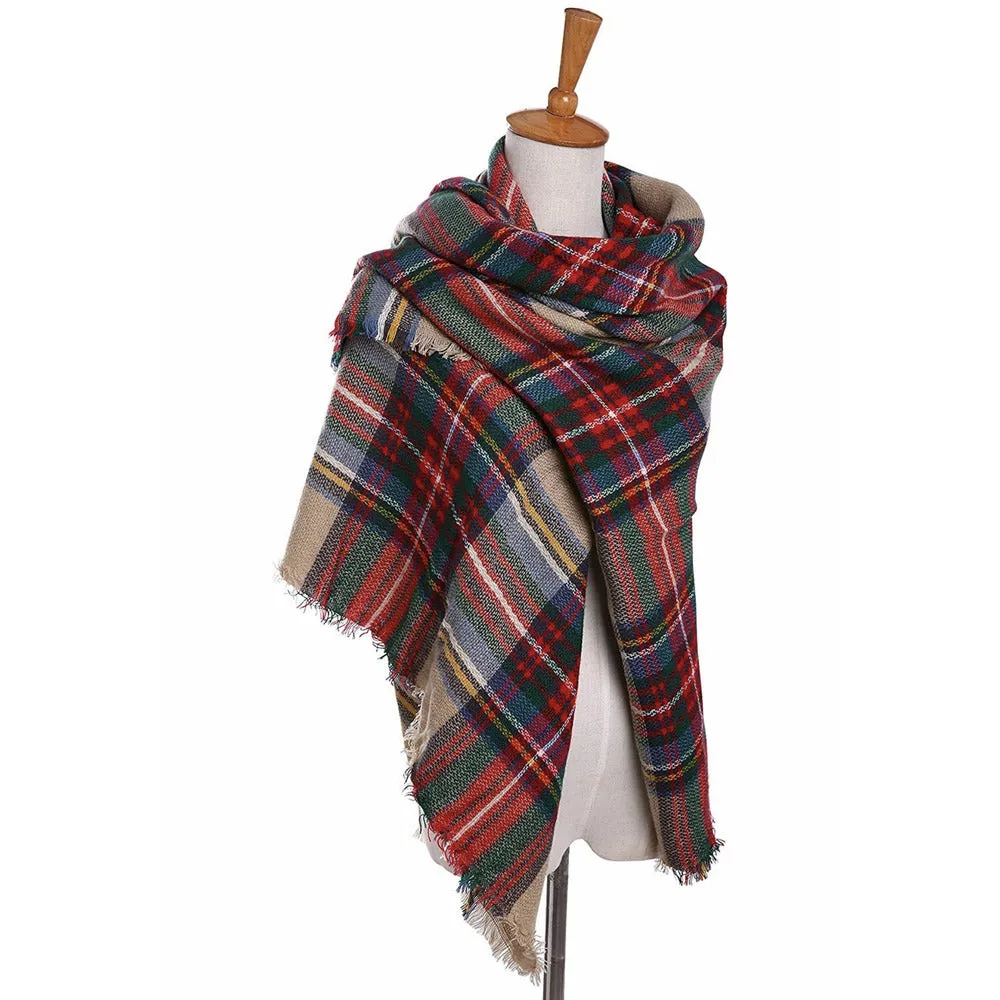 Caroline Plaid Shawl-Scarf