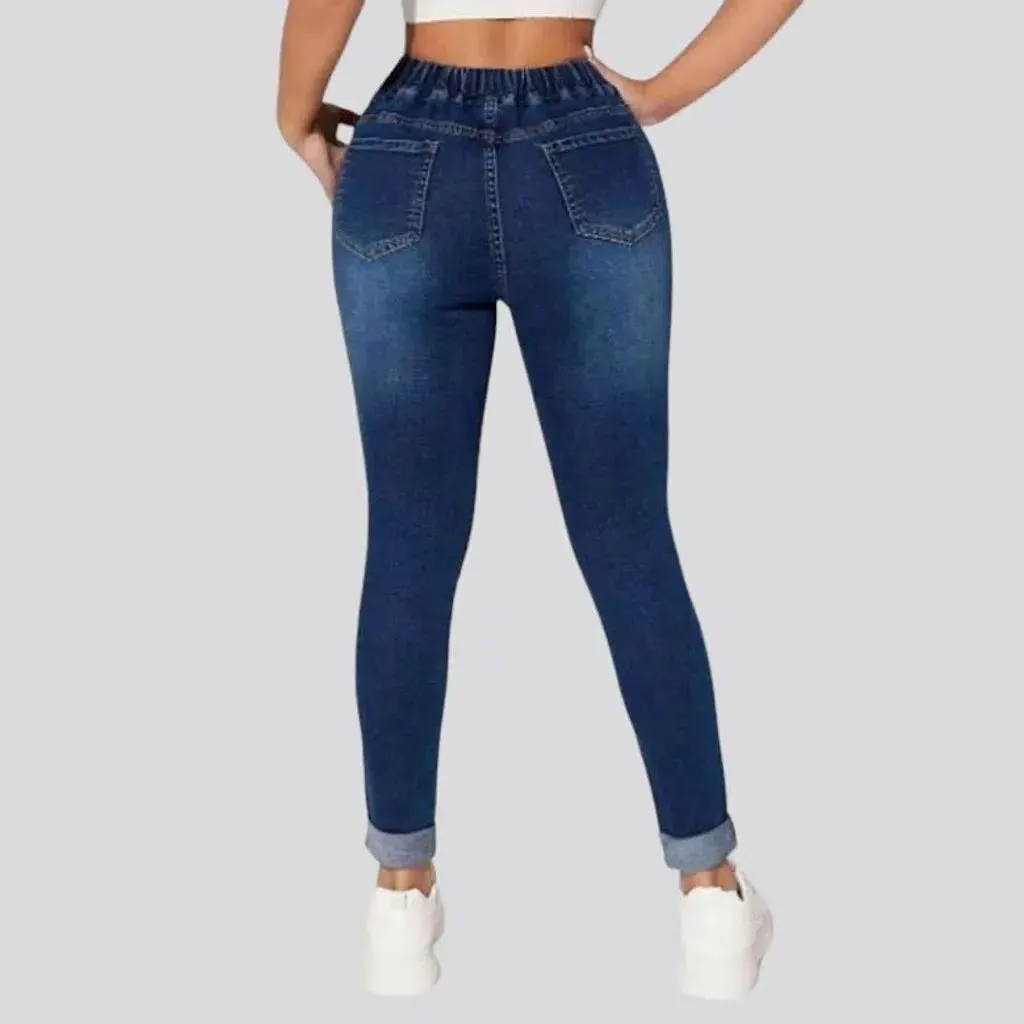 Casual joggers women's denim pants