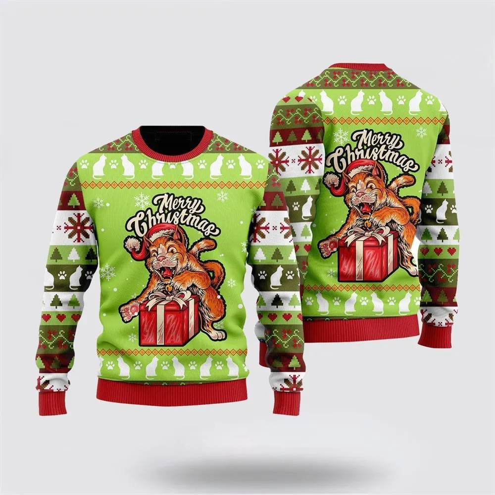 Cat, Funny Cat Merry Christmas Ugly Christmas Sweater For Men And Women, Best Gift For Christmas, Christmas Fashion Winter