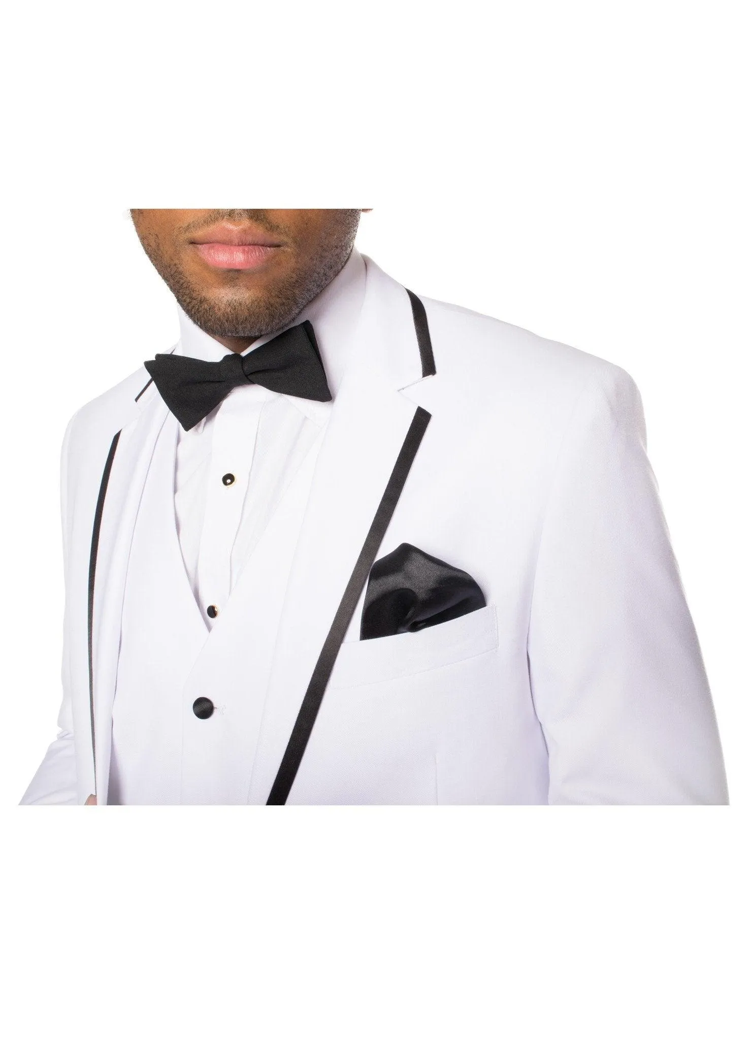 Celio White & Black 3 piece Slim Fit Tuxedo