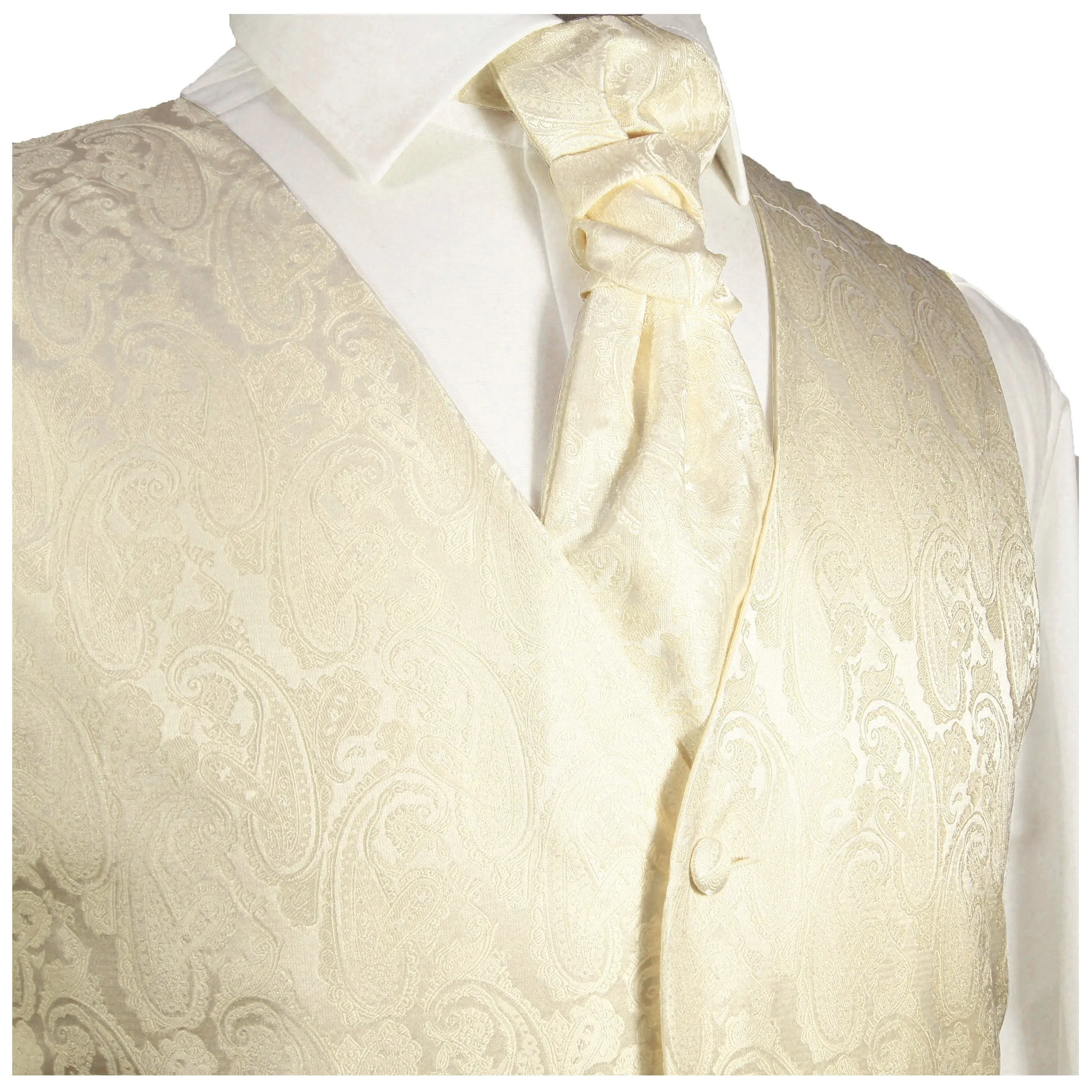 Champagne Paisley Tuxedo Vest Set