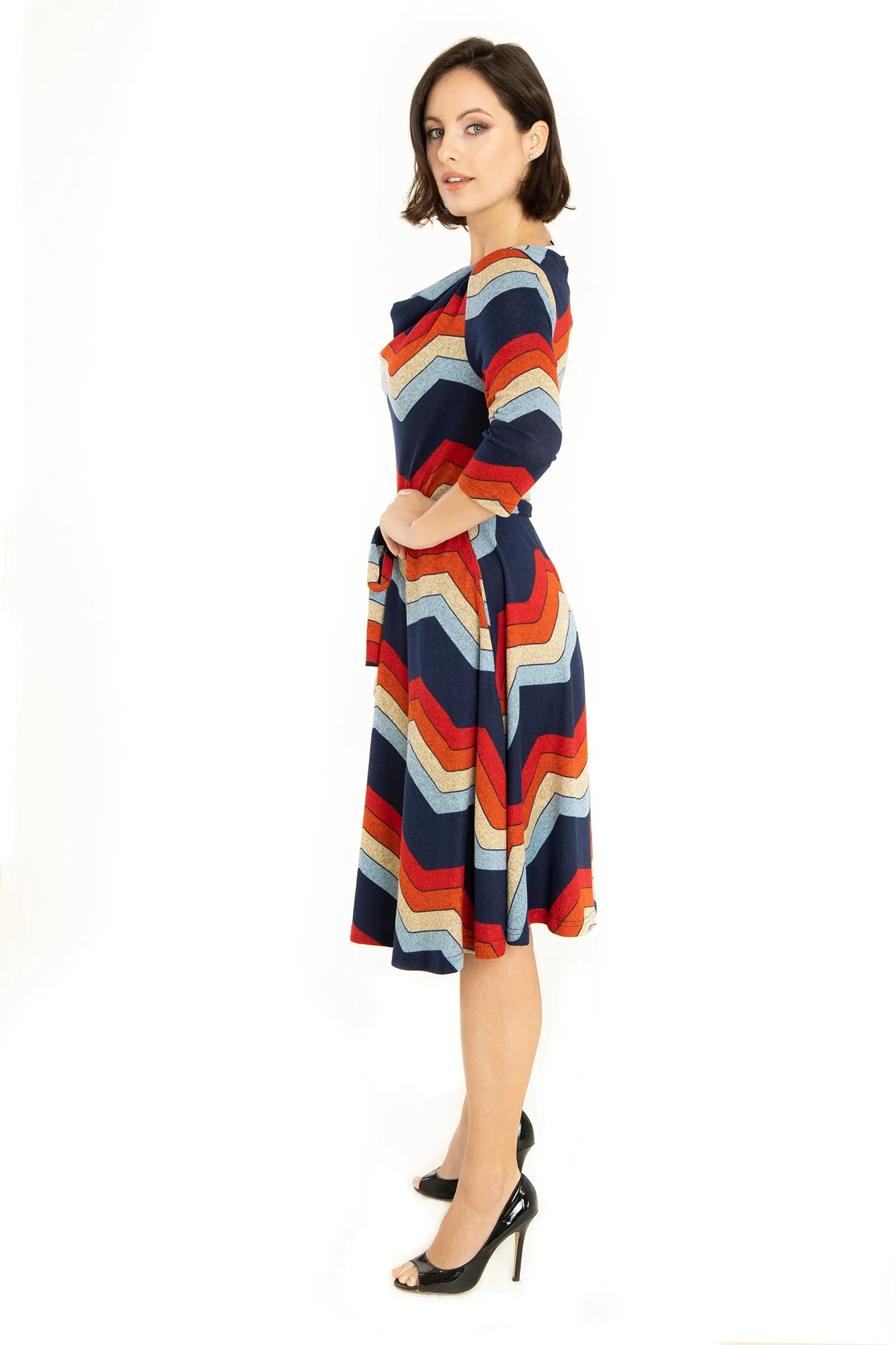 Chevron Pattern Knit Dress