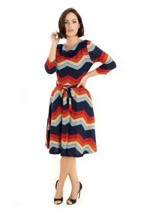 Chevron Pattern Knit Dress