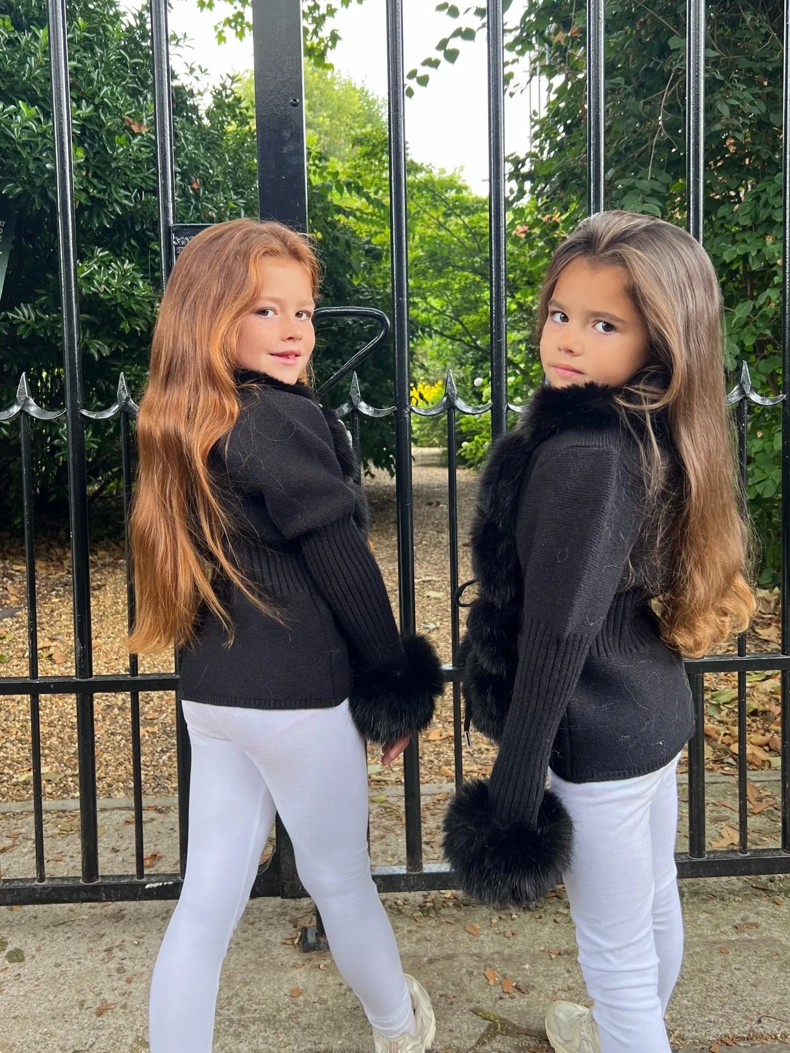 Childrens Black Premium Faux Fur Cardigan