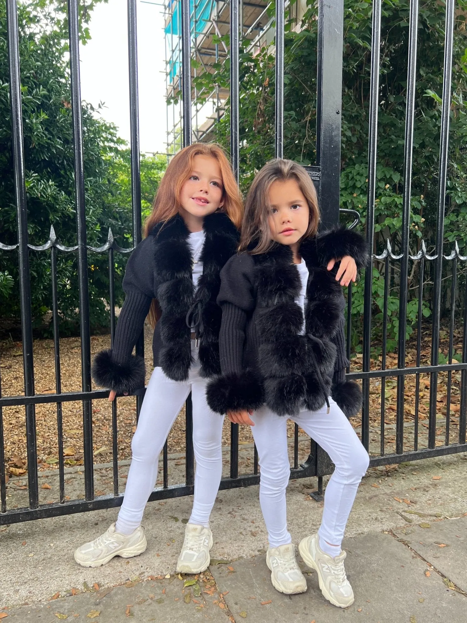 Childrens Black Premium Faux Fur Cardigan