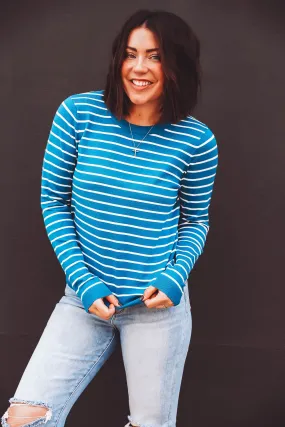 Christina Striped Sweater-Blue