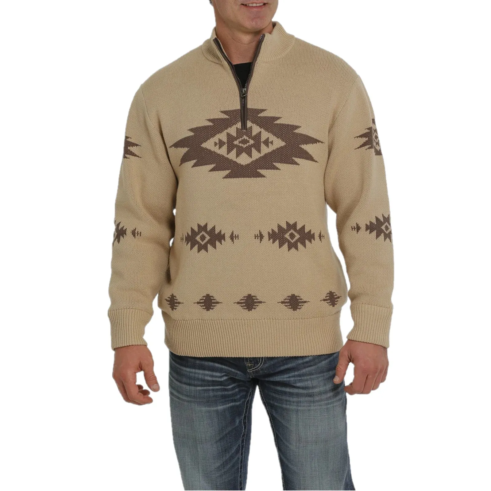 Cinch Men's Khaki Brown 1/4 Zip Pullover