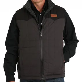 Cinch Men's Reversible Quilted Vest in Black & Charcoal