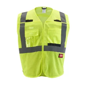 Class 2 Breakaway High Visibility Yellow Mesh Safety Vest - 4XL/5XL